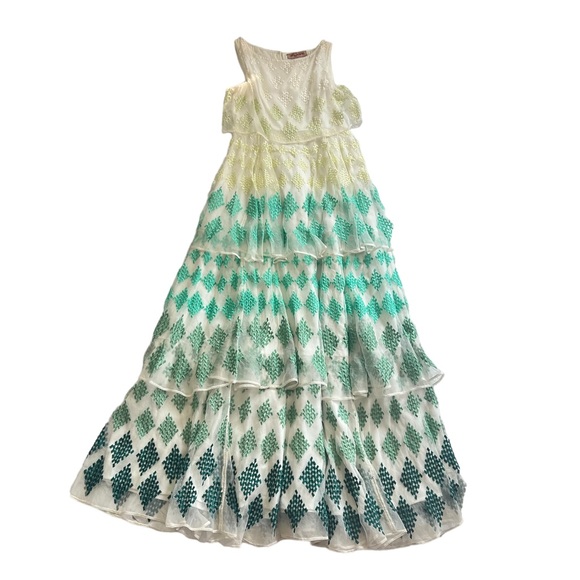 Embroidered Cypress Maxi Dress Ruffle Tiered XXSP - Picture 5 of 11